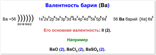 Как определить валентность бария