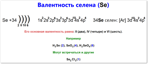 Валентность селена как определить