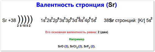 Валентность стронция как определить